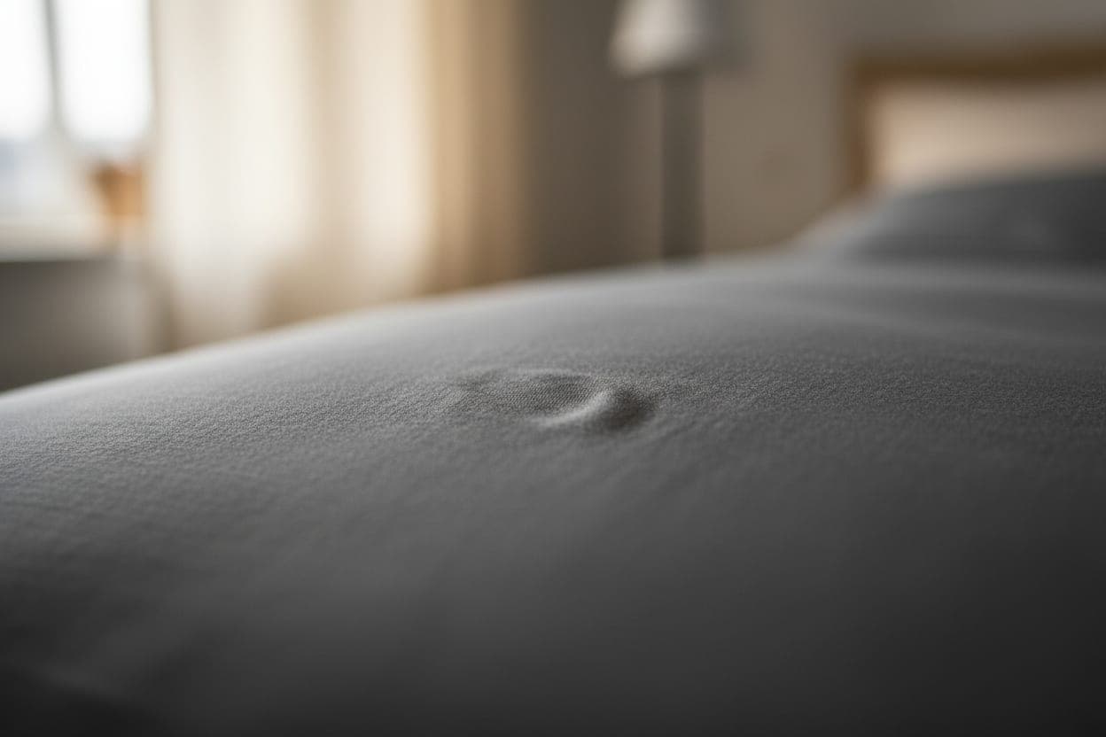 Close-up texture of the pillow's cotton sateen cover